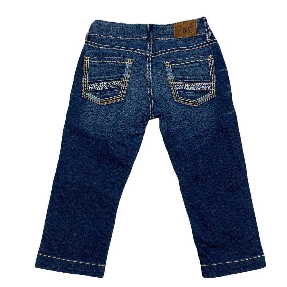 BKE Culture Women’s Crop Jeans 25x19 Dark Wash Embellished Pockets